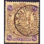 RHODESIA STAMPS : 1896 2/6 Brown and Purple Yellow,