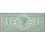 GREAT BRITAIN STAMPS : 1891 £1 Green,