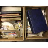 STAMPS : WORLD, accumulation in two boxes inc stockbooks, sorted sets in packets, stockcards etc.