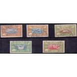 ICELAND STAMPS : 1930 AIrmail set fine used SG 174-178 Cat £350