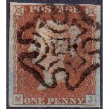 STAMPS : 1841 1d Red plate 2 very fine used SG 7