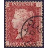 GREAT BRITAIN STAMPS : 1858 1d Red plate 152 very fine used CDS cancel SG 43