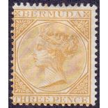 BERMUDA STAMPS : 1865 3d Yellow Buff.