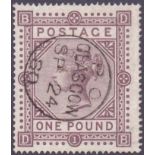 GREAT BRITAIN STAMPS : 1878 £1 Brown Lilac.