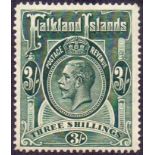 FALKLANDS STAMPS : 1912 3/- Slate Green,