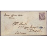 POSTAL HISTORY : GOLD COAST, 1868 cover with superb multicoloured crest of HMS "Jaseur" on the flap,