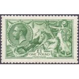 GREAT BRITAIN STAMPS : 1913 £1 Green, lightly mounted mint example of this iconic stamp,