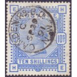 GREAT BRITAIN STAMPS : 1883 10/- Ultramarine, cancelled by Camden Road CDS, SG 183.