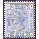 GREAT BRITAIN STAMPS : 1881 2 1/2d Blue plate 23.