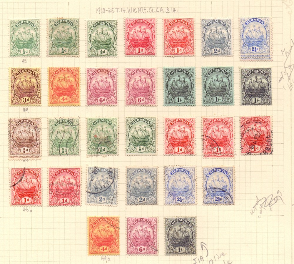 BERMUDA STAMPS : 1902-37 mint & used collection on album pages inc a selection of useful Dry Dock