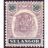 STAMPS : Selangor, 1896 50c Dull Purple and Greenish Black.