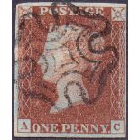 STAMPS : 1841 1d Red Brown from Black plate 8.