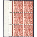 GREAT BRITAIN STAMPS : 1924 1 1/2d Red Brown.