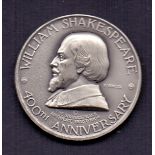1964 Silver William Shakespeare limited edition Anniversary Medal. with certificate.