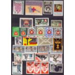 POSTER STAMPS : Stockbook with 100s of posters stamps, Swiss Soldier stamps,