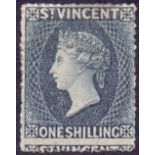 ST VINCENT STAMPS : 1866 1/- Slate Grey.