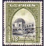 CYPRUS STAMPS : 1934 18pi Black and Olive Green,