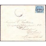 POSTAL HISTORY : SEYCHELLES : 1886 cover from Seychelles to Mauritius franked by 8c cancelled by