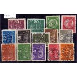 SWEDEN STAMPS : 1924 used set of 14 to 2K SG 146-59 Cat £640