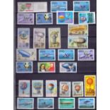 STAMPS : Aircraft and Hot Air Balloons on stamps mint/CTO accumulation in stockbook, Concorde,