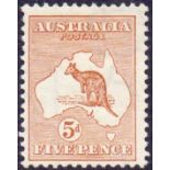 AUSTRALIA STAMPS : 1913 5d Chestnut ,