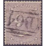 SEYCHELLES STAMPS : 1860 9d Dull Purple cancelled by B64,