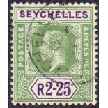 SEYCHELLES STAMPS : 1920 2r 25 Yellow Green and Violet.