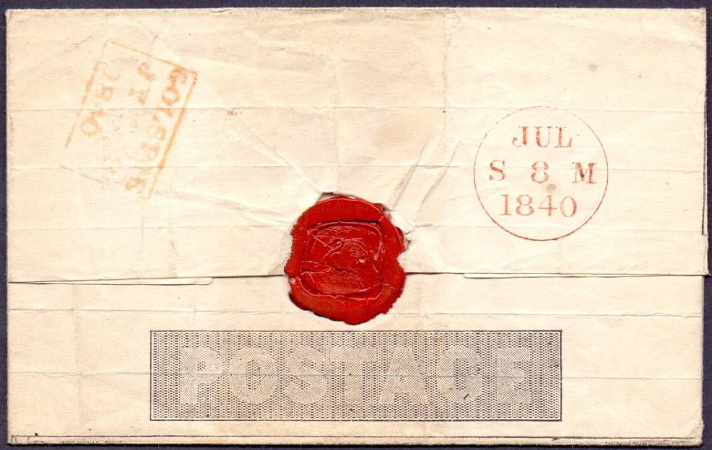 GREAT BRITAIN POSTAL HISTORY : 1840 Penny Mulready letter sheet sent to Golspie then re-directed to - Image 2 of 2