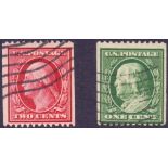 USA STAMPS : 1908 1c and 2c fine used SG 355-6 Cat £165