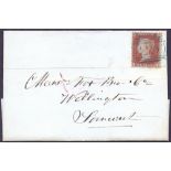 GREAT BRITAIN STAMPS POSTAL HISTORY : 1850 1d Red Brown ARCHER perf plate 94.