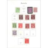 AUSTRALIA STAMPS : 1913 - 2001 used collection in red album, including a few Roos, Antarctic,