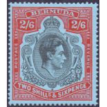 BERMUDA STAMPS : 1938 2/6 Black Red and Pale Blue unmounted mint perf 14 SG 117b