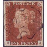 GREAT BRITAIN STAMPS : 1841 Penny Red (HA) plate 13 very fine used.