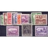 BRITISH GUIANA STAMPS : 1934 mounted mint set of 13 to $1 SG 288-300
