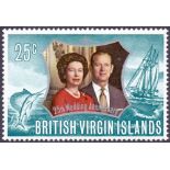 BRITISH VIRGIN ISLANDS STAMPS : 1972 Royal Silver Wedding 25c with omitted blue unmounted mint,