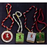 HORSE RACING : 4 annual members badges for Folkestone Racecourse 1994, 95,