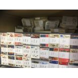 STAMPS : Box with approx 1000 modern postcards, PHQ cards, GB Xmas commemorative issues off paper,