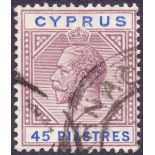 CYPRUS STAMPS : 1915 45p Lilac and Blue,