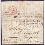 GREAT BRITAIN POSTAL HISTORY : 1816 entire wrapper from Guernsey to London,