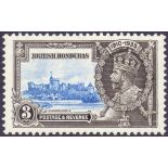 STAMPS: 1935 British Honduras 3c Jubilee LIGHTNING CONDUCTOR flaw,