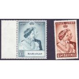 BAHAMAS STAMPS : 1948 Silver Wedding unmounted mint pair SG 194-5