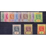 GAMBIA STAMPS : 1902 lightly mounted mint set of 12 to 3/- SG 45-56