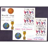 AUTOGRAPHS : BOBBY MOORE & ALF RAMSEY, matching pair of 1966 England Winners illustrated FDCs,