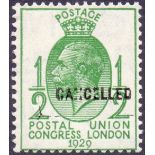 GREAT BRITAIN STAMPS : GV 1929 PUC 1/2d over printed "cancelled" type 33.