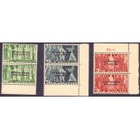 STAMPS : 1950 United Nations 3fr 5fr and 10fr in mounted mint pairs.