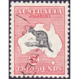 AUSTRALIA STAMPS : 1934 £2 Black and Rose,