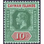 CAYMAN STAMPS : 1914 10/- Deep Green and Red Green,