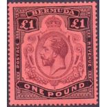 BERMUDA STAMPS : 1918 £1 Purple and Black Red,