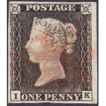 STAMPS : PENNY BLACK : Plate 1a (IK).