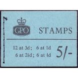 GREAT BRITAIN STAMPS : 1959 July 5/- complete booklet SG H39g